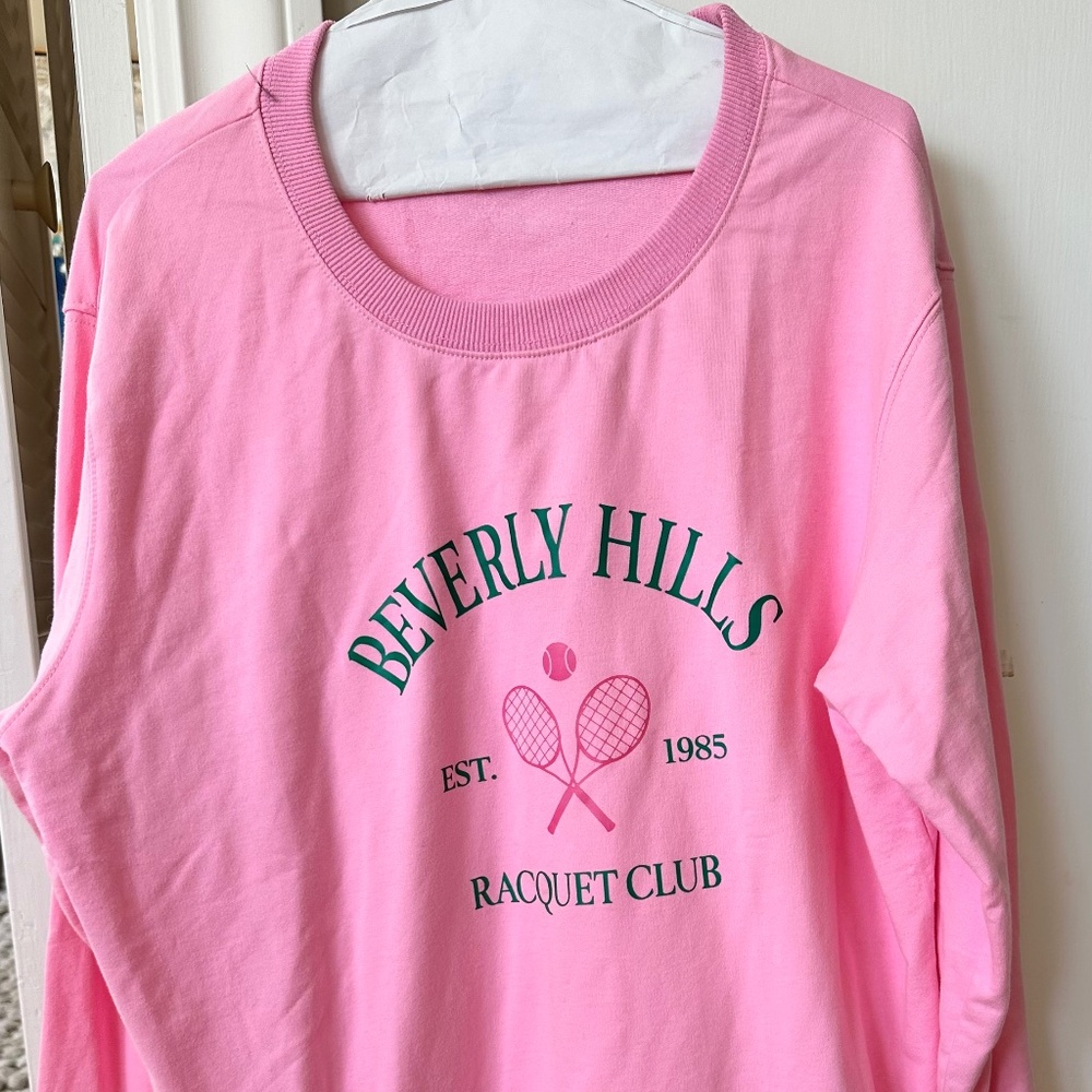 Pink Beverly Hills Racquet Club Sweatshirt - Size Large - Like New